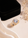 Elegant Adjustable Halo Crystal Ring