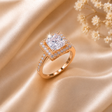 Elegant Halo Crystal Ring