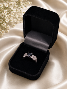 Black Stone Adjustable Ring