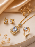 Luxe Square Crystal Pendant Set