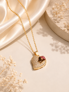 Elegant Heart Crystal Pendant Necklace