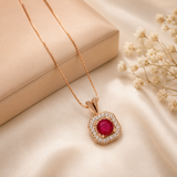 Elegant Ruby Red Jewelry Set