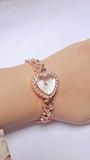 Luxury Rose Gold Heart Bracelet Watch